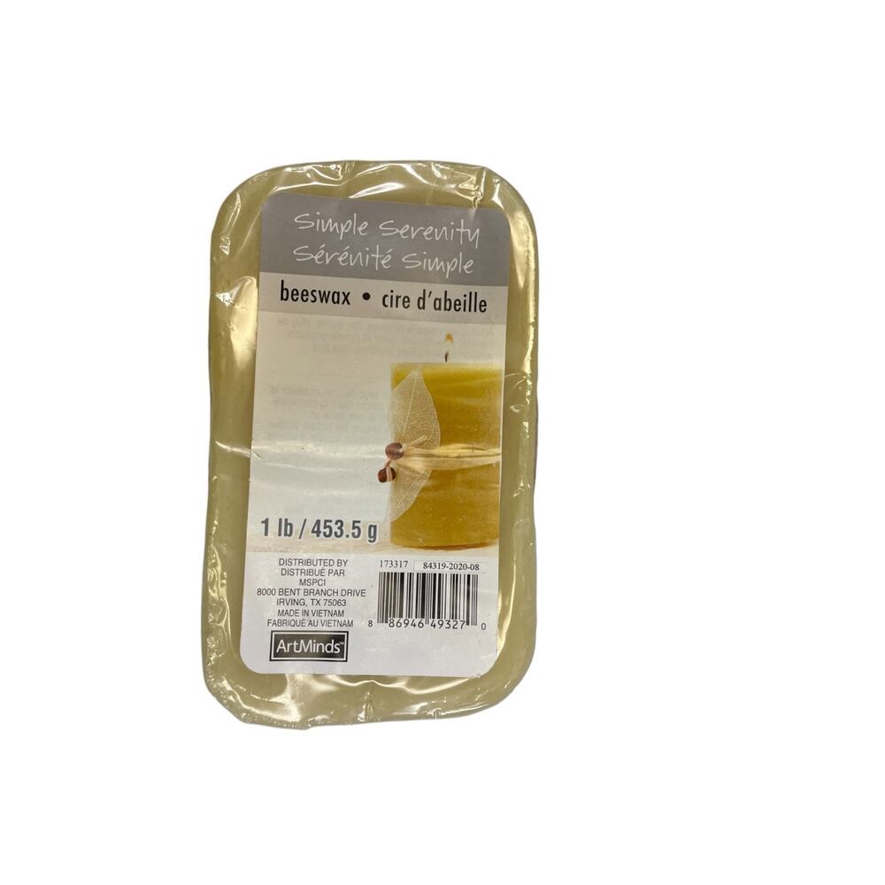 ArtMinds Simple Serenity 1lb Yellow Beeswax Block Wax for Candle Soap Crafts NEW